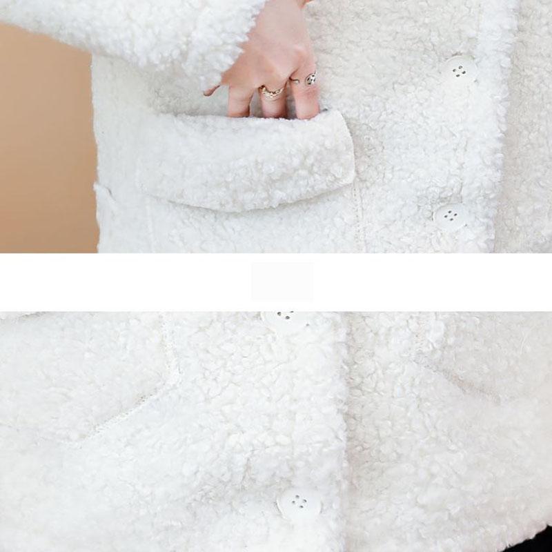 Fashion Ladies Lapel Lamb Velvet Jacket Korean Winter Short Warm Jacket Thickened Long-sleeved Cardigan Jacket
