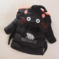 Boy's Cotton-padded Jacket Mid-length Thick Hooded Cotton-padded Jacket Baby Jacket Winter Children's Warm Cotton-padded Jacket Animal-shaped Hat