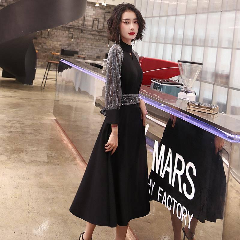 Temperament Evening Dress Dress Ladies Ladies Banquet Skirt Noble Black Was Thin A-line Base Skirt