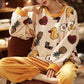 Winter Thickened Warm Pants Suit Autumn and Winter Coral Fleece Warm Loose Large Size Women's Pajamas