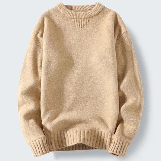 Autumn and Winter Round Neck Sweater Men's Plus Velvet Thickening Sweater Youth Student Pullover