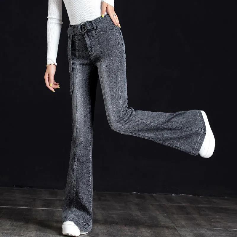 Purple Jeans Female Spring Autumn Straight Wide Leg Pants Petter Pants Female High Waist Vertical Trousers Micrarapist Female