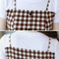 Plaid Dress Female Summer Over The Knee Suspender Skirt Waist Small Fresh A-line Skirt Waist Slimming Round Neck Short-sleeved Simple Dress