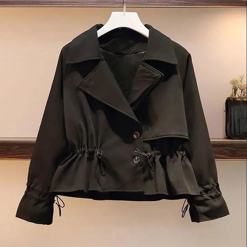 Suit Women Autumn Short Windbreaker Women's Jacket Plus Size Women's Slimming Vest Skirt Two-piece Suit