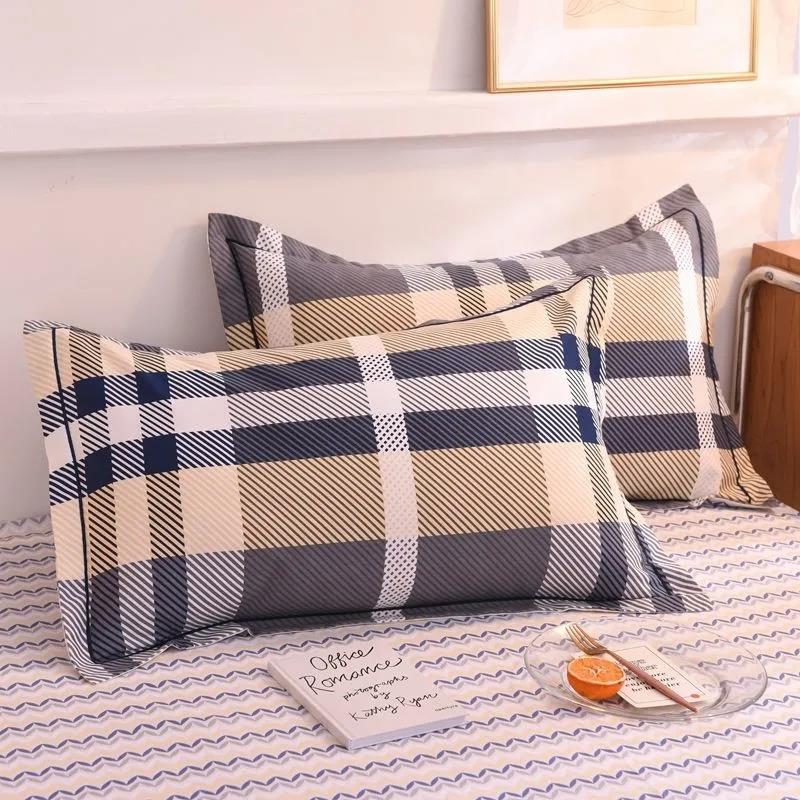 Pillowcase Pure Cotton A Pair of Single Pillowcases Brushed and Thickened 48x74cm Adult Pastoral Style Cotton Soft Pillow Core