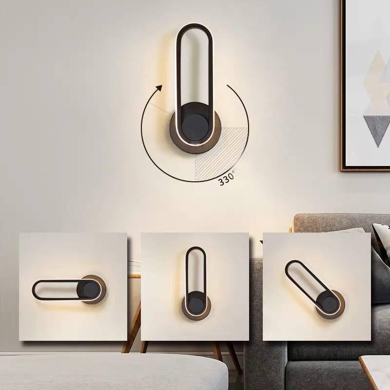 LED wall lamp adjustable bedside lights bedroom staircase study living room rotatable wall lamps