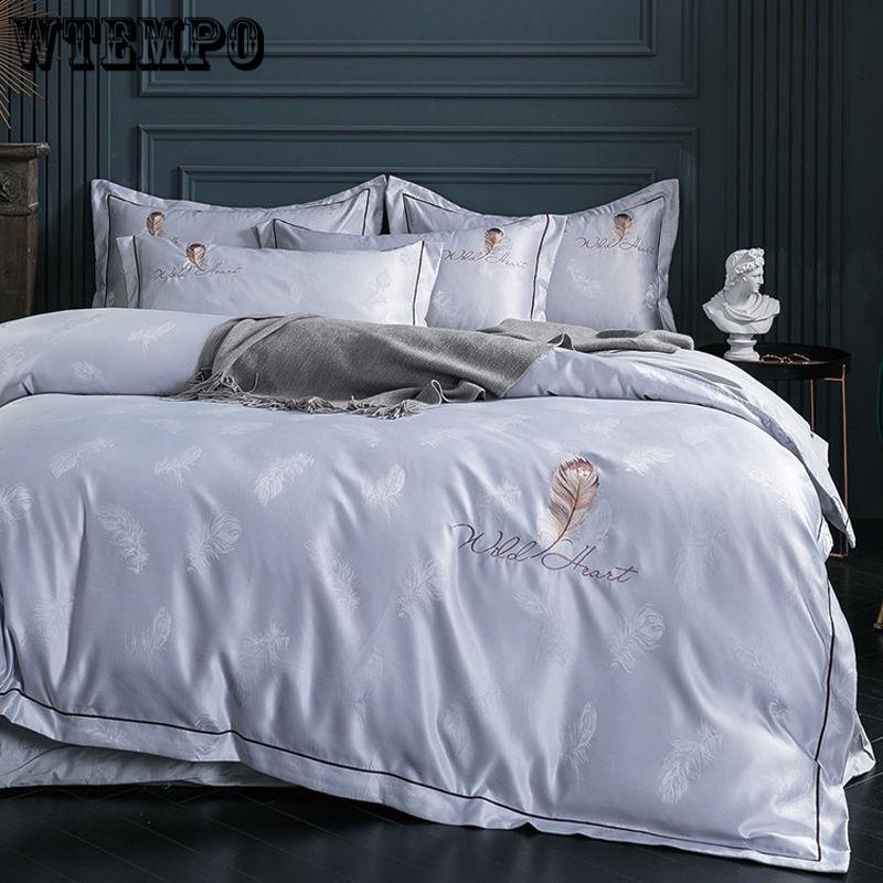 Luxury Duvet Cover Bedding Set Comforter Sets Double Bed Linen Linen Silk Pillowcase 4pcs