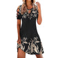 Women's Casual Printed Off Shoulder Print Dress