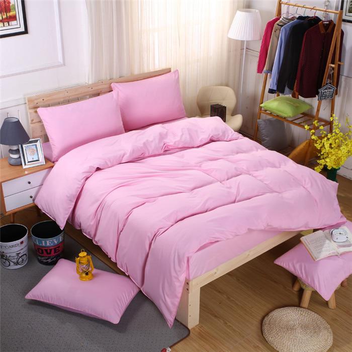 Luxury Solid Color Bed Linens Set Red Microfiber Bed Set Bedclothes Comforter