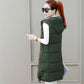 Down Cotton Vest Women's Long Hooded Korean Women's Cotton Vest Thick Coat