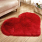 Love Heart Shape Fur Rugs Artificial Wool Sheepskin Baby Room Bedroom Soft Area Mat Long Hairy Rug Blue White Pink Shaggy Carpet