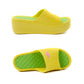 Wedge Heel Thick Bottom Women's One-word Slippers Wear Bohemian Plastic Foam Home Bathroom Slippers Ultra-light and Comfortable