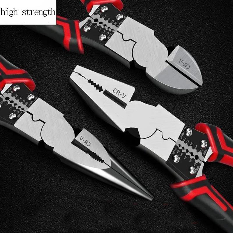 20/26cm Vise Needle Nose Pliers Diagonal Cutting Pliers Electrician Wire Stripper Cutting Wire Pliers Multifunctional  Pliers