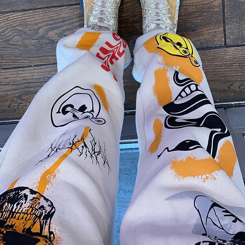 Women Sweat Pant Harajuku Cartoon Printed Trousers Jogger Drawstring Cargo Pant Streetwear Casual Sweatpant Spring Autumn