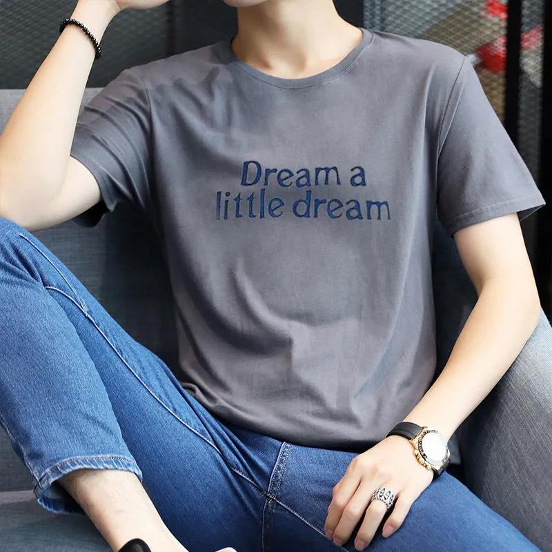 100% Cotton Men's Short-sleeved T-shirt Summer Pure Cotton Clothes Loose T-shirt