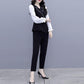 Set Autumn and Winter Korean Style Loose Large Size Fashion Trousers Long Sleeve Two-piece Suit