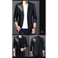 Fashion High-end Men's Leather Jacket Autumn and Winter Fashion Trend Slim Plus Cashmere Warm Sheepskin Jacket
