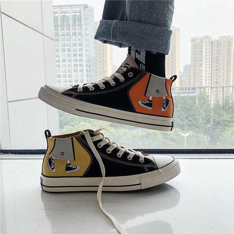 Men's High Top Sneakers Casual Skateboarding Shoes Sports Shoes Breathable Hip Hop Walking Shoes Street Shoes Chaussure Homme