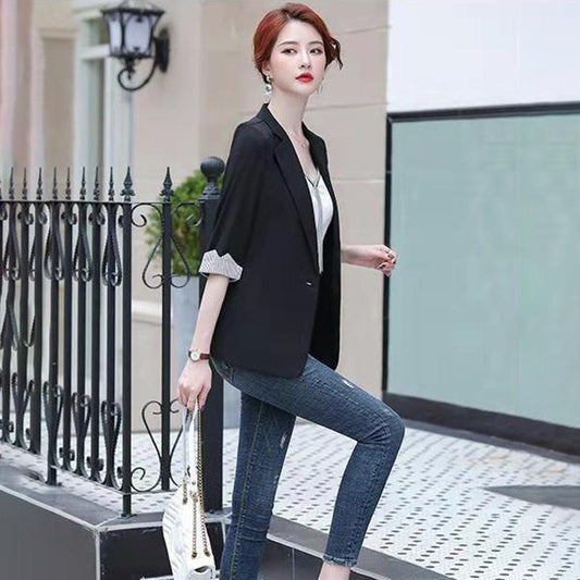 Casual Thin Women's Suit Jacket with Thin Sleeves and Thin Breathable Suit Jacket Women's Casual Temperament Jacket Elegant Blazer