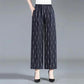 Cotton Silk Pocket Wide-leg Pants, Floral Pants, Nine-point Casual High-waist Rayon Trousers