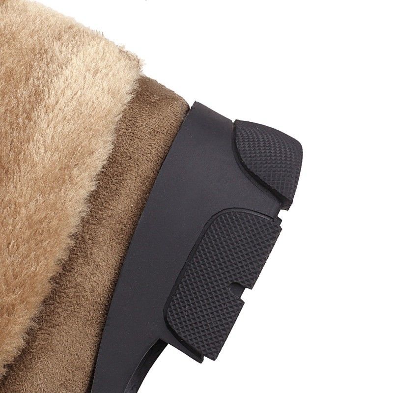 Bohemian Women's Snow Boots Beaded Fur Ball Thick Bottom High Boots Plus Velvet Calf-high Boots Plus Size 35-43