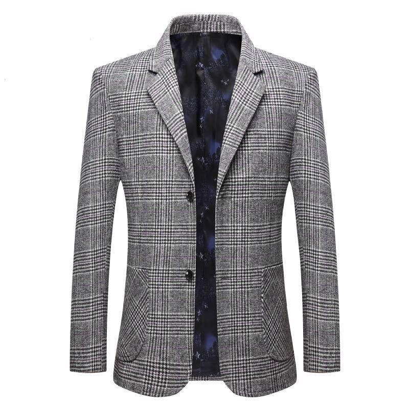 Suit Men Spring and Autumn Woolen Jacket Middle-aged and Elderly Men's Casual Handsome Jacket