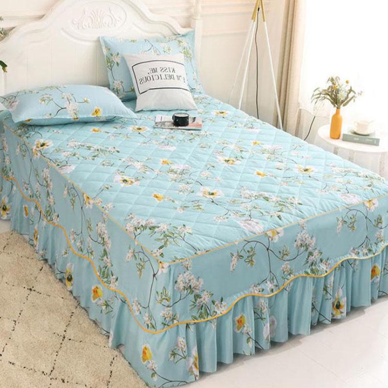 3pcs/set Cotton Thickened Korean Bed Skirt Does Not Fade Washable Bed Sheets Large Simmons Protective Cover