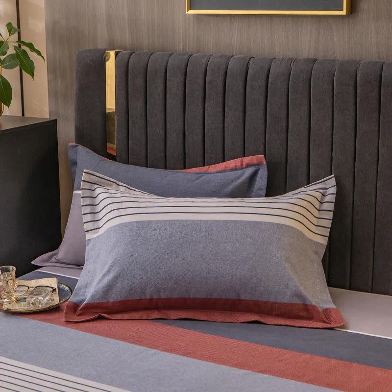 Pure Cotton Pillow Case Thickened Brushed Double Pillow Case Cotton Pillow Skin 48x74 One Pair Pack