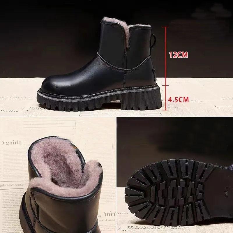 Snow Boots Women Winter Short Boots Large Cotton Waterproof Non-slip Thickening Plus Velvet Bread Shoes Cotton Shoes