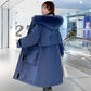 Winter Fashion Trend Korean Loose Mid-length Over-the-knee Tooling Waist Thick Coat Cotton Jacket