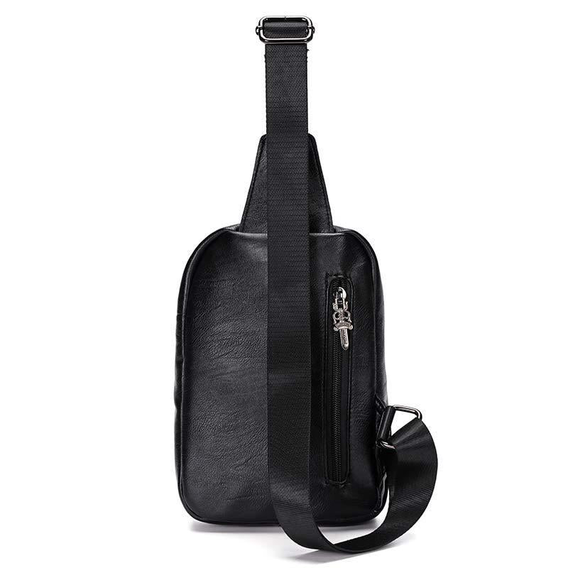 Hip-hop Chest Bag Men Black Multi-pocket Rivet Crossbody Outdoor Sports Fitness Shoulder Bag