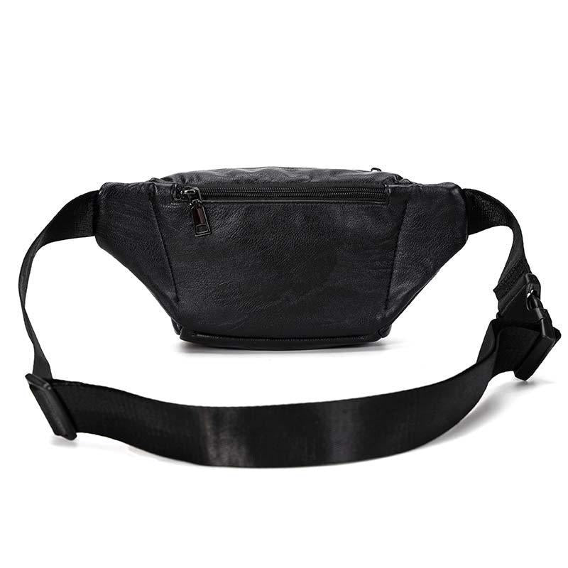 Waist Bag Men's Casual Leather Large Capacity Chest Bag Messenger Bag Fitness Sports Shoulder Bag