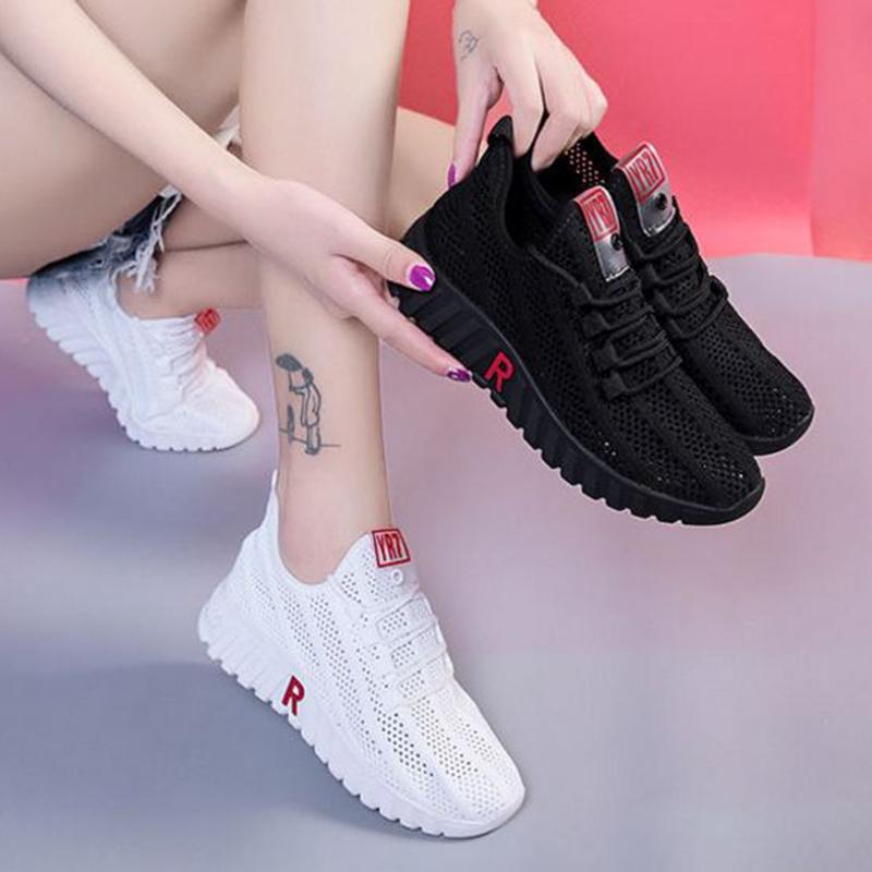Cloth Shoes Women's Walking Shoes Soft Bottom Non-slip Mom Sneakers Breathable Net Shoes Fashion Casual Single Shoes