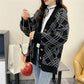 Autumn and Winter Lazy Style Long Sleeve Sweater Korean Loose V-neck Sweater Loose Jacket