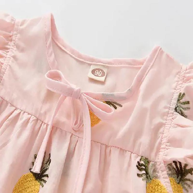 Girls' T-shirts Summer Clothes Girls Half Sleeves Children's Clothes Western Style Children's Shirts Cotton Tops