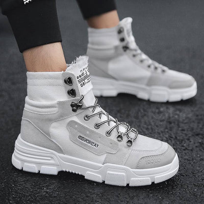 Outdoor Work High-top Shoes Men's Shoes Men's Hip Hop Shoes Men's Casual Canvas Martin Boots Men