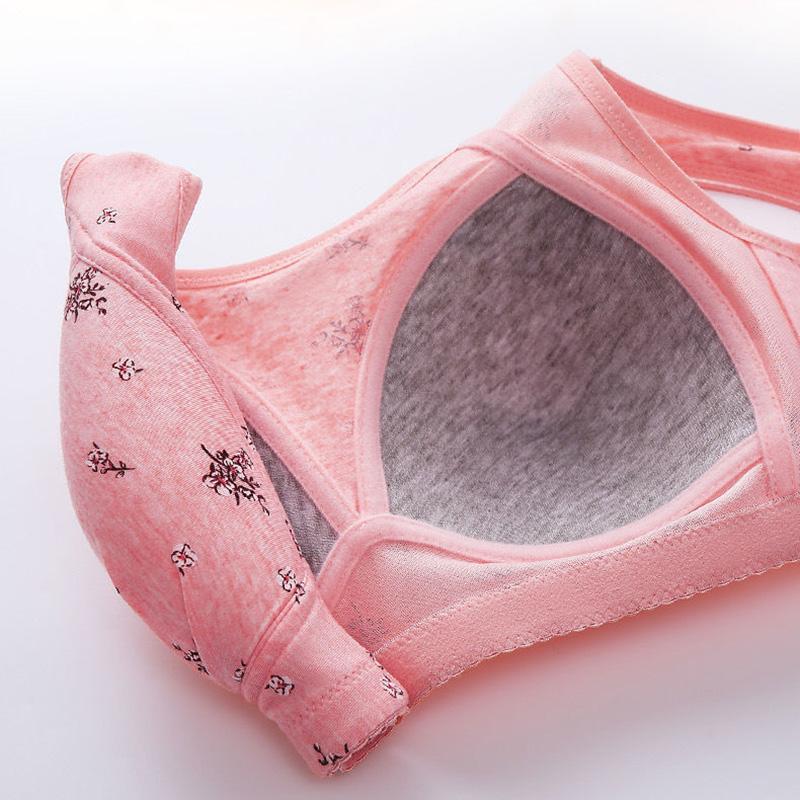 Bra Cotton Non-wireless Vest-style Comfortable Large Size Thin Section Gathers Anti-sagging and Anti-glare Large Size Non-wireless Underwear