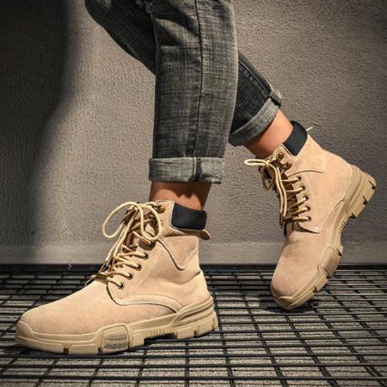 Men's Martin Boots Men Leather Shoes British Style High-top Shoes Men Desert Boots Casual Shoes