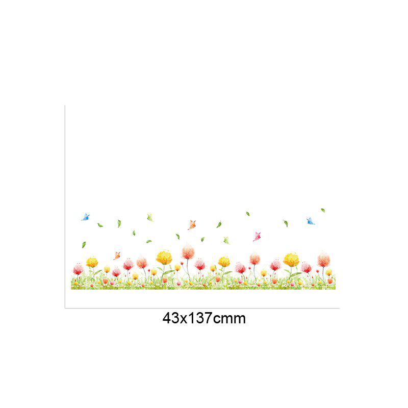 [Wall sticker ]Diy Fantasy Butterfly And Beautiful Flowers Leaf Wall Stickers Home Decor Living Room