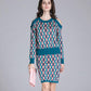 Women's Sweater Skirt Set Vintage Printed Off-shoulder Knitted Sweater Top and Bodycon Knitted Skirt Two-piece Set Female Outfits