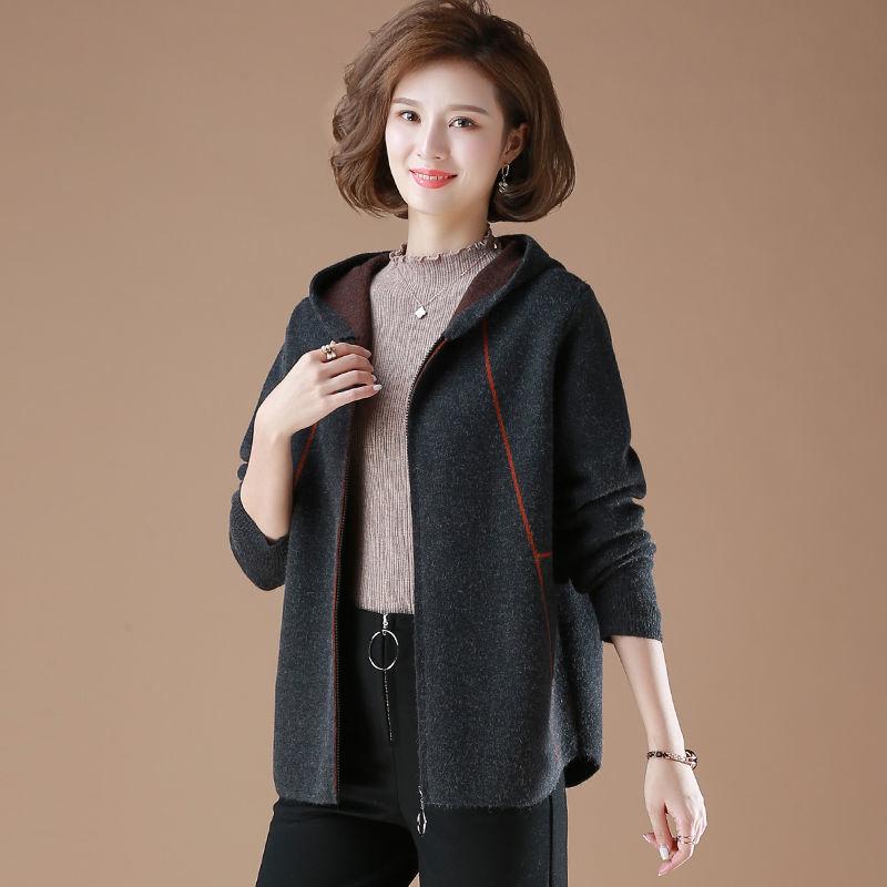 L-4XL Large Size Coat Middle-aged and Elderly Women's Coat 2021 New Spring Autumn Thin Section Solid Casual Jacket Female Tops