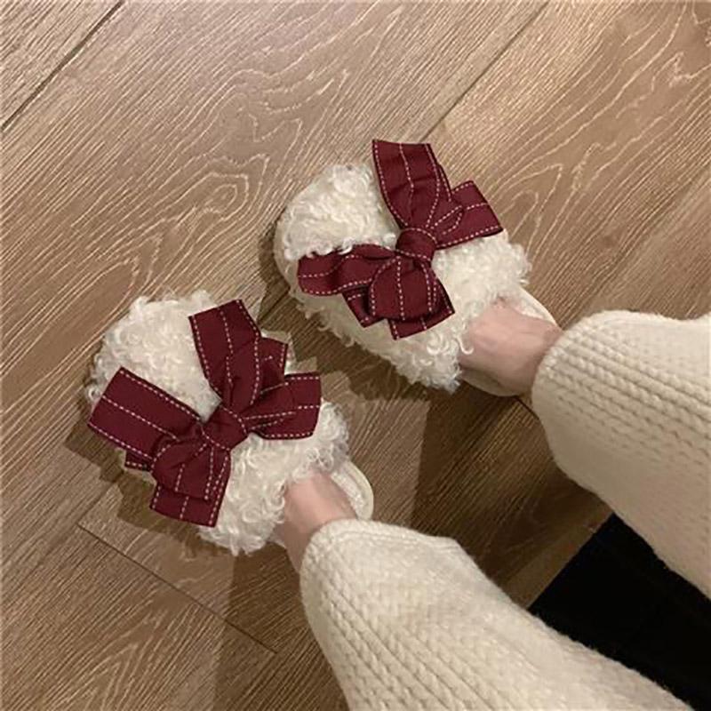 Women's Fashion Slippers Bowknot Design Slippers Lightweight Casual Flat Shoes Soft Soled Shoes