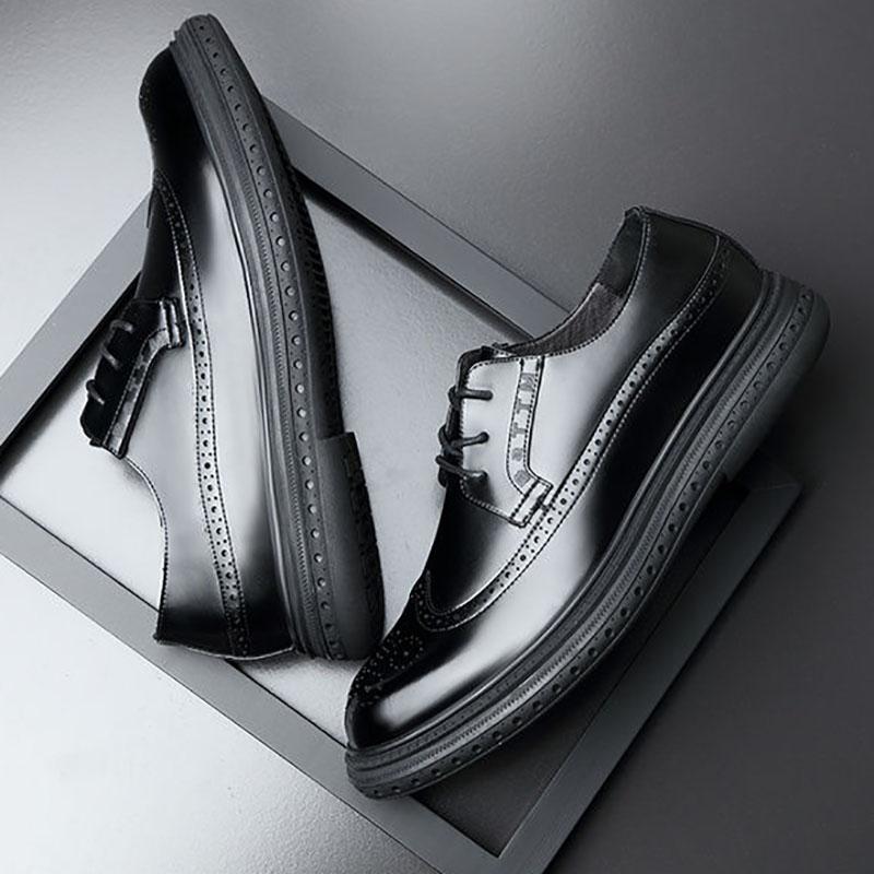 Leather Shoes Men's Business Suits Men's Leather Shoes Leather Breathable British Style Leather Shoes