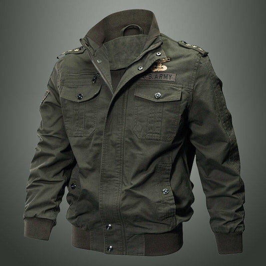 Men's Autumn and Winter Jackets Cotton Casual Jackets Men's Plus Size Loose Bomber Jackets