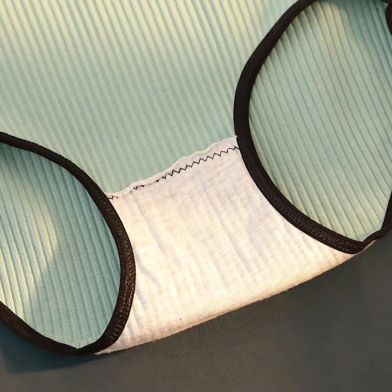 4PCS High-waisted Underwear Women's Cotton Antibacterial Seamless Bottoms Lingerie Girls Students Plus Size Underwear Adult Belly-lifting Hip Briefs