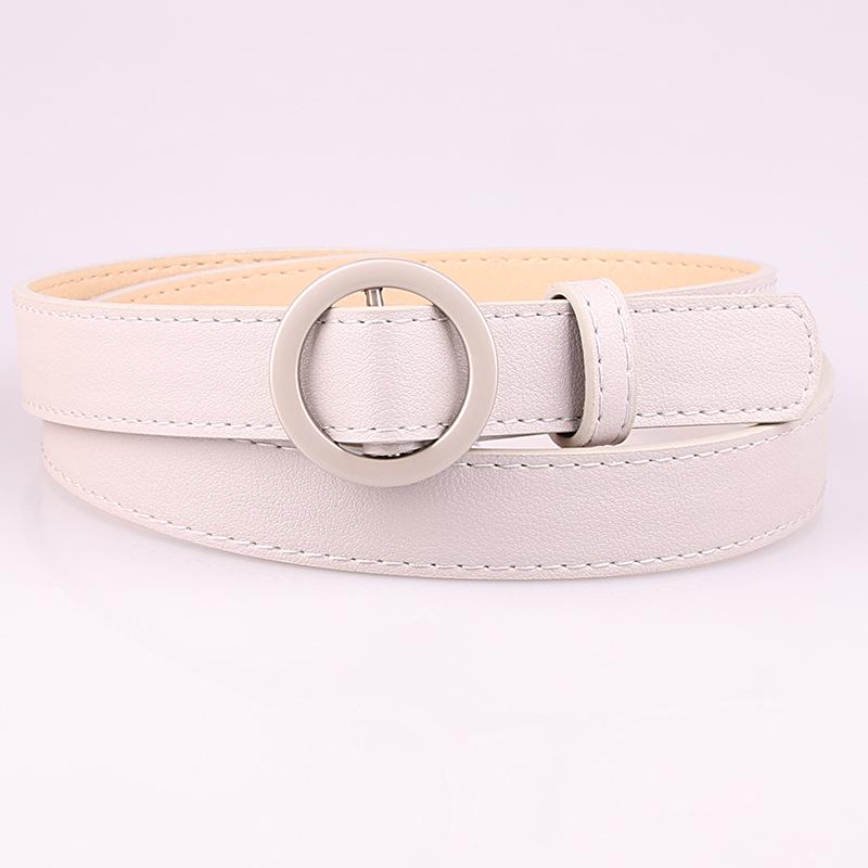 Women Belts Solid Color Thin Skinny Waistband Adjustable Belt Leather Waist Belts Women