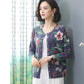 Autumn and Winter Printed Cardigan Women's Plus Size Casual Sweater Coat High-end Wool Sweater