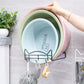 2PCS Washbasin Rack Put Basin Storage Rack Nail-free Towel Rack Dormitory Household Kitchen Bathroom Wall Hanging Rack Drain Basket Pot Cover Rack