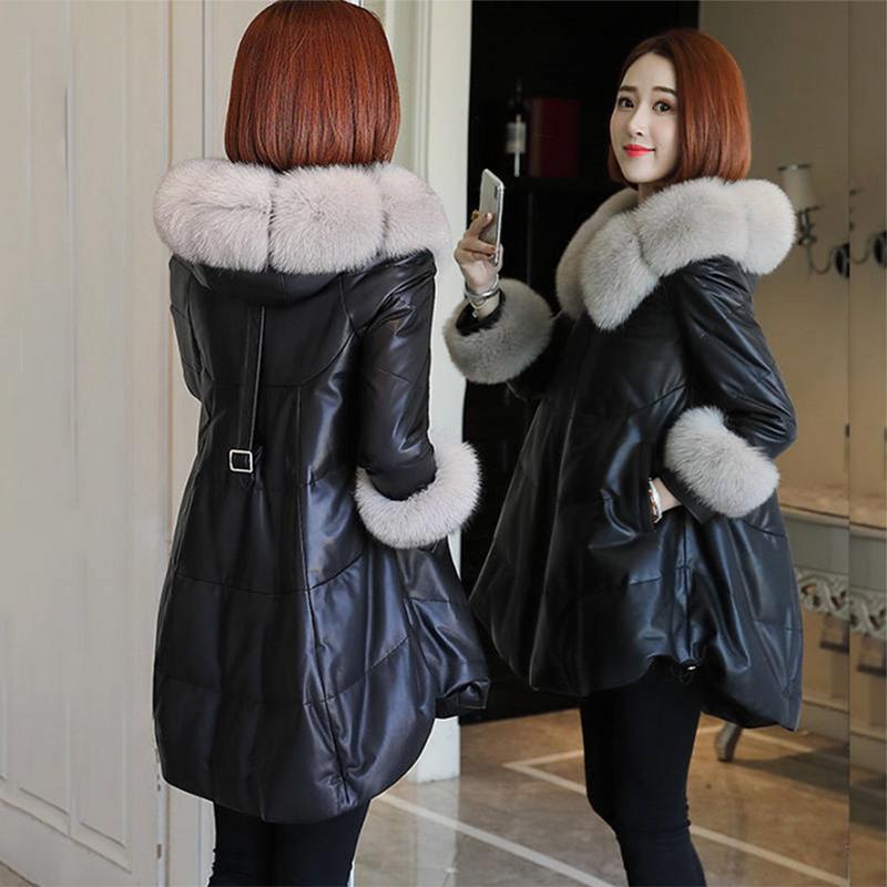 Women's Hooded Regular Down Jacket Korean Style Loose Thick Coat Warm Cotton Coat Large Fur Collar Winter Jacket Quilted Jacket