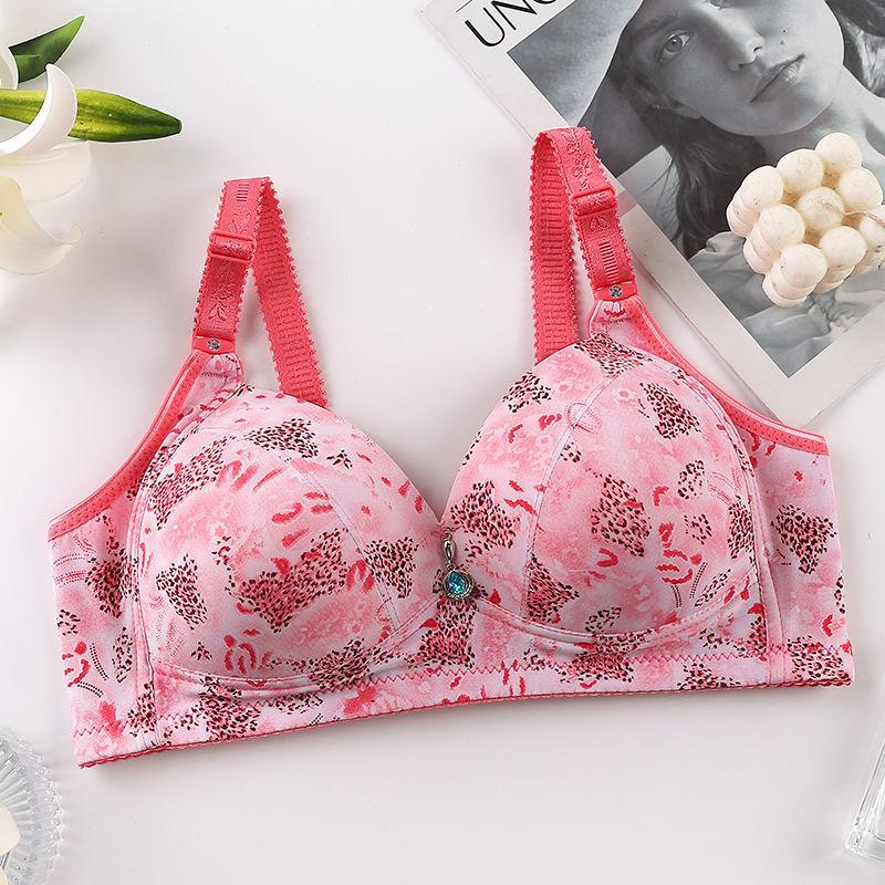 Large Size Thin No Steel Ring Lace Bra Gathers Comfortable Middle-aged and Elderly Women's Underwear
